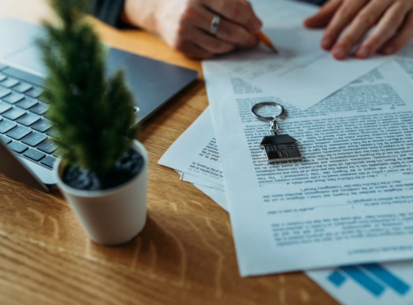 Signing documents with house keychain